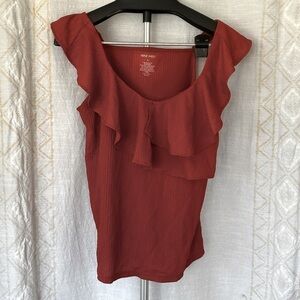Nine West Ruffle Sleeve Tank Top size Large
